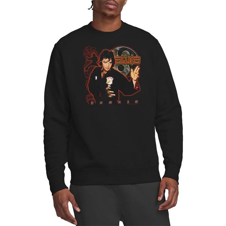Elvis Presley Men's Black Karate Sweatshirt in Size 2XL, Sports Direct
