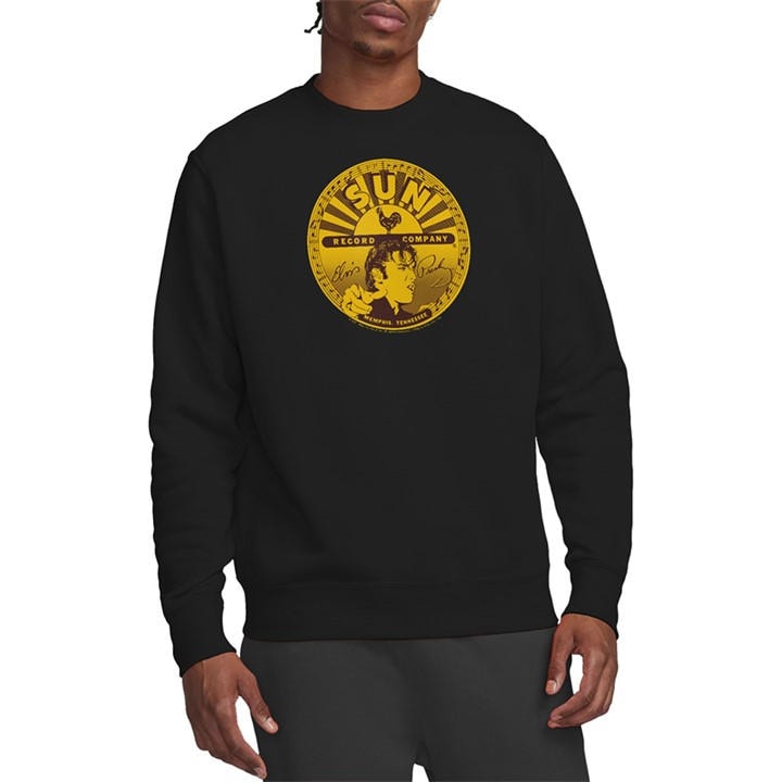 Elvis Presley Men's Black Sun Elvis Full Sun Label Sweatshirt in Size XL, Sports Direct