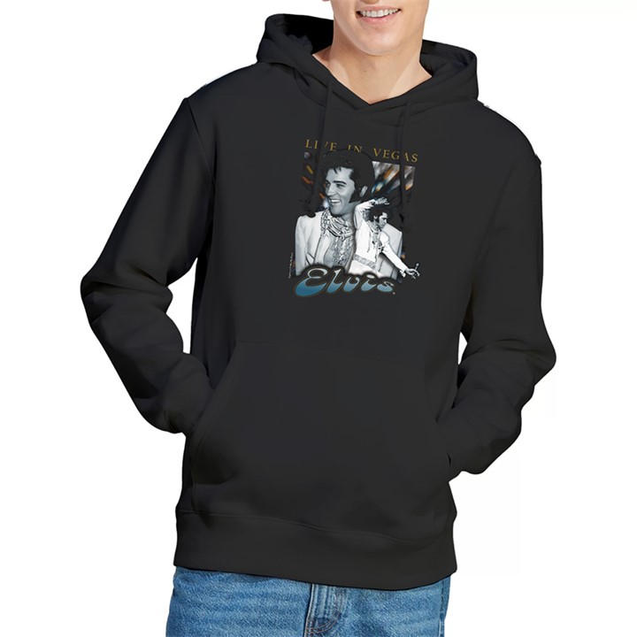 Elvis Presley Men's Black Live In Vegas Hoodie in Size M, Sports Direct