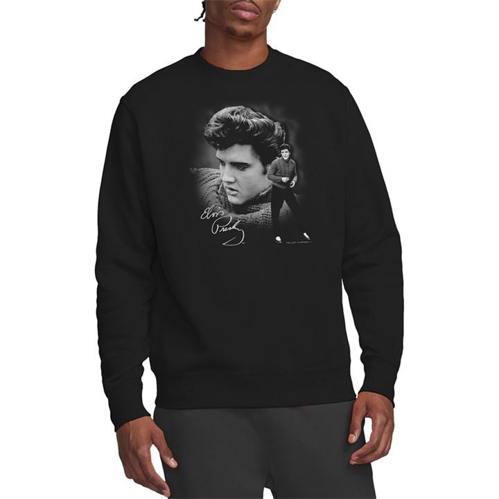 Elvis Presley Men's Black Sweater Sweatshirt in Size 2XL, Sports Direct