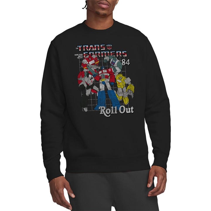 Hasbro Men's Black Transformers Roll Out Sweatshirt in Size XL, Sports Direct