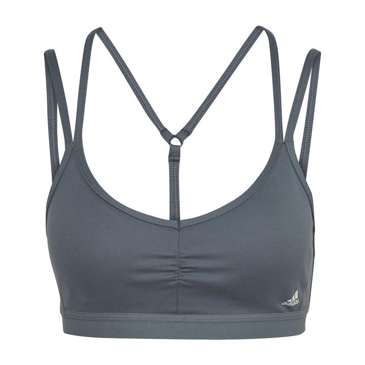 Adidas Women's Blue Yoga Essentials Light-Support Bra in Size 36A, Sports Direct