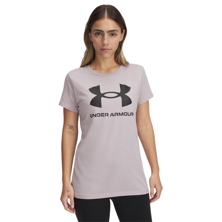 Under Armour Women's Grey Sportstyle Graphic T-Shirt in Size 8, Sports Direct