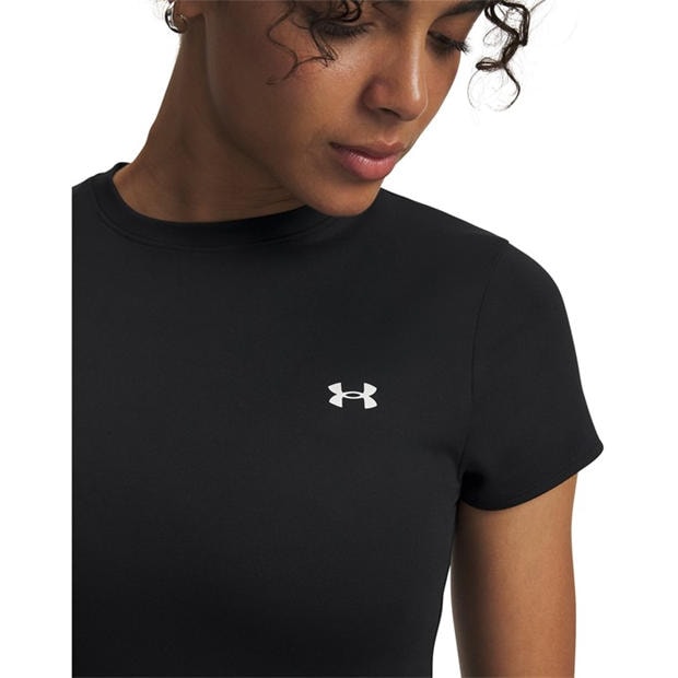 Black - Under Armour - Womens Motion Short Sleeve Performance Gym Top