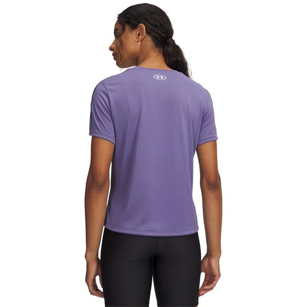 Purple - Under Armour - Women's Tech Taping Short-Sleeve Performance Gym Top