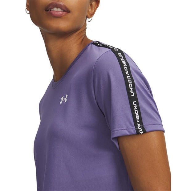 Purple - Under Armour - Women's Tech Taping Short-Sleeve Performance Gym Top
