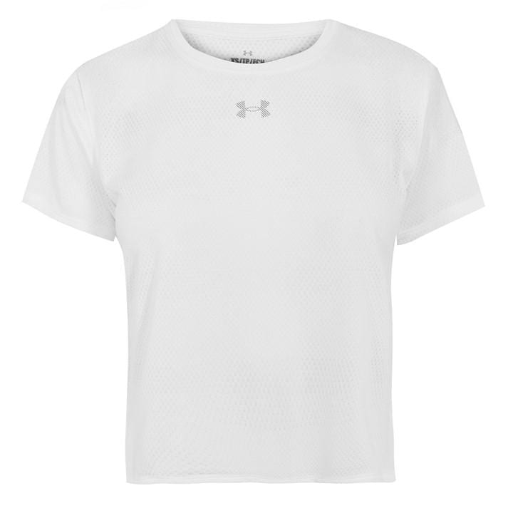 Under Armour Women's White Velociti Short Sleeve Performance Gym Top in Size 16, Sports Direct