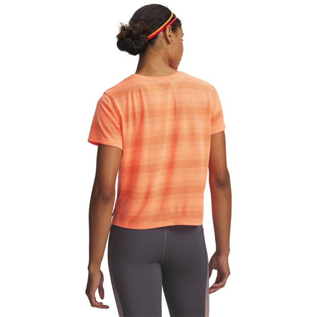 Tangerine/Refl - Under Armour - Women's Velociti Short Sleeve Performance Gym Top