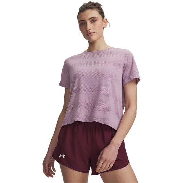 Mauve Pink - Under Armour - Women's Velociti Short Sleeve Performance Gym Top