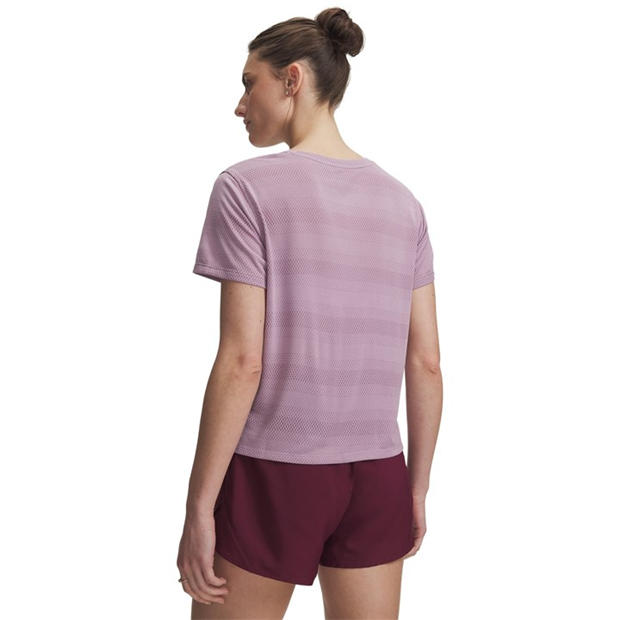 Mauve Pink - Under Armour - Women's Velociti Short Sleeve Performance Gym Top