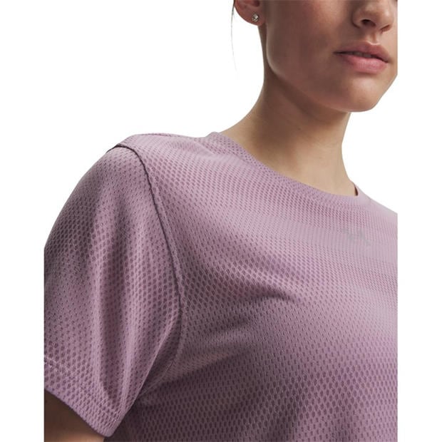 Mauve Pink - Under Armour - Women's Velociti Short Sleeve Performance Gym Top