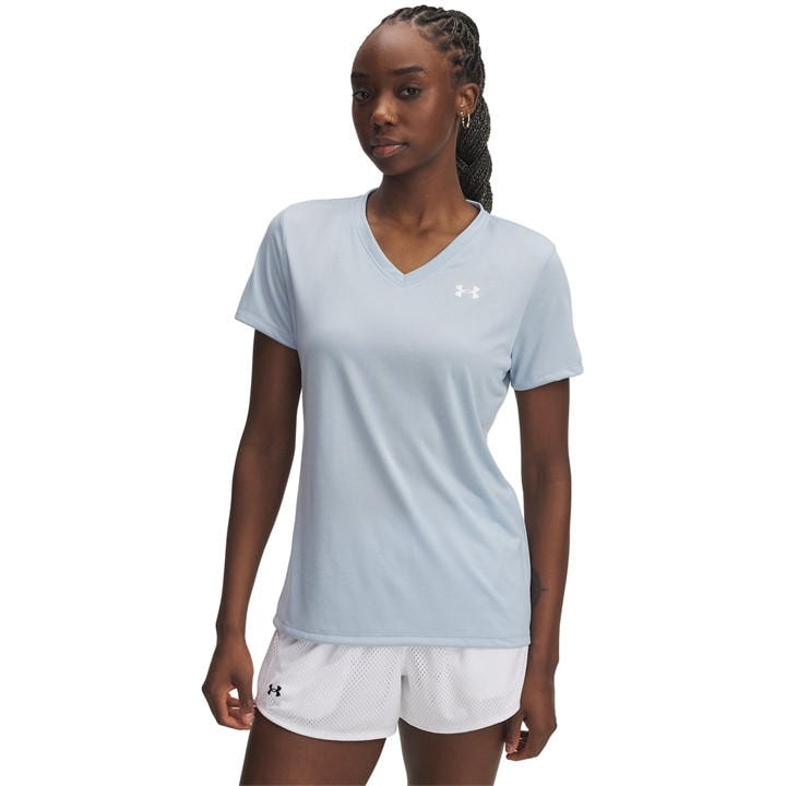 Under Armour Women's Blue Tech™ V-Neck Short Sleeve in Size 12, Sports Direct