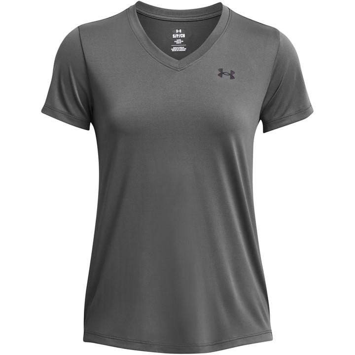 Under Armour Women's Grey Tech™ V-Neck Short Sleeve in Size 14, Sports Direct