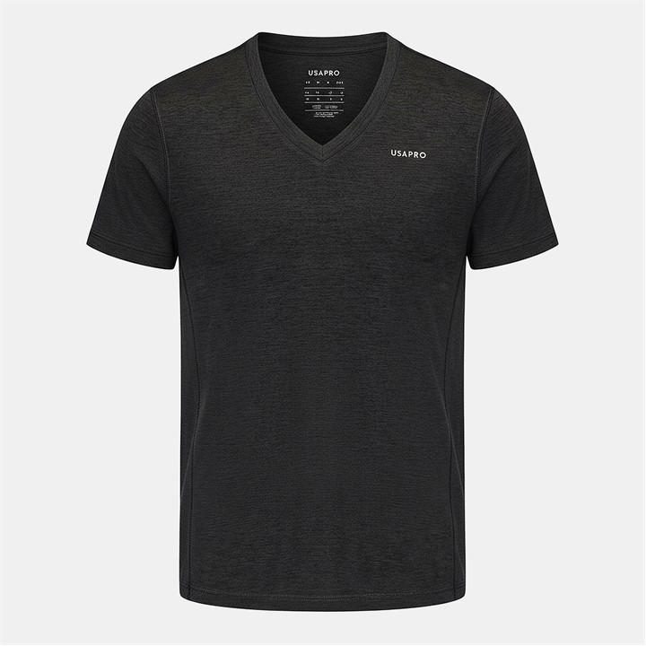 Usa Pro Women's Black The Tech V-Neck Tee in Size 20, Sports Direct