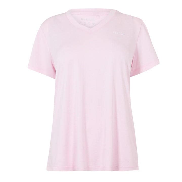 Usa Pro Women's Pink The Tech V-Neck Tee in Size 14, Sports Direct