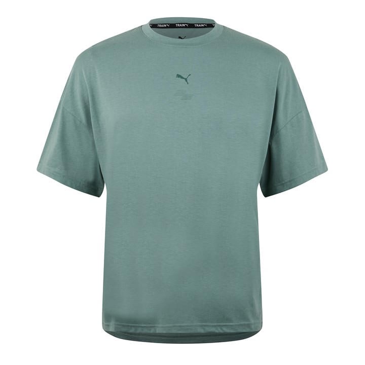 Puma Women's Green Hyrox City Short-Sleeve Performance Gym Top