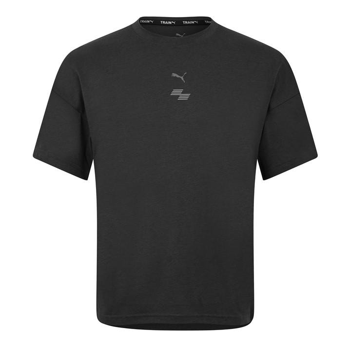 Puma Women's Grey Hyrox City Short-Sleeve Performance Gym Top in Size 14, Sports Direct