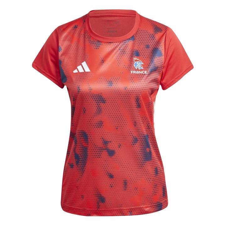 Adidas Women's Red Short Sleeve Performance Gym Top in Size M, Sports Direct