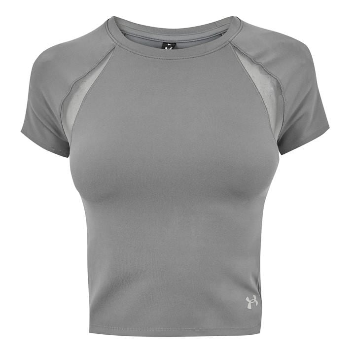 Under Armour Women's Grey Motion Mesh Short Sleeve Performance Gym Top in Size 8, Sports Direct