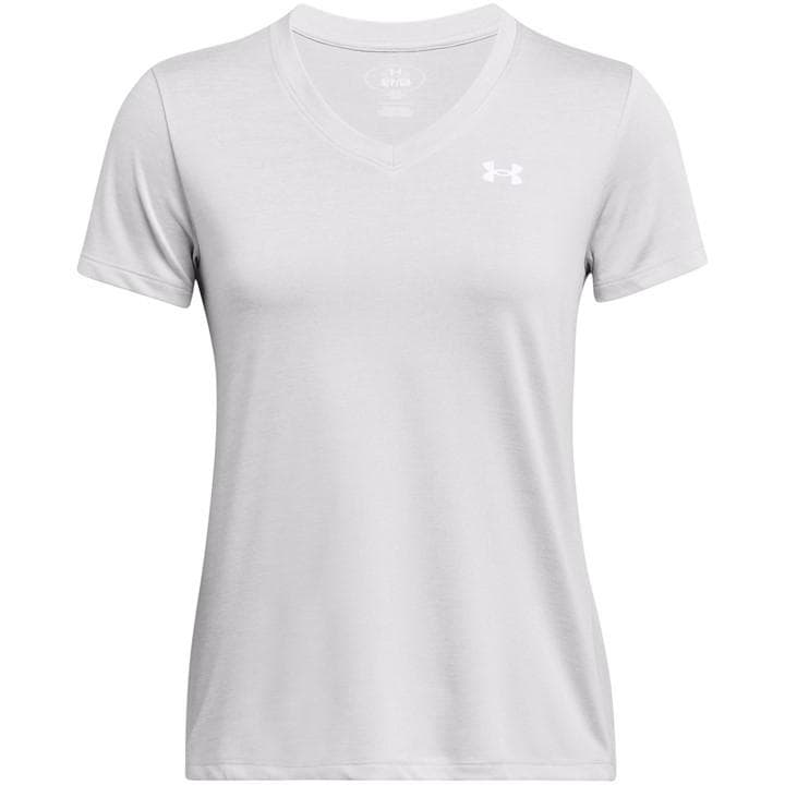 Under Armour Women's Grey Tech™ Twist V-Neck Short Sleeve in Size 12, Sports Direct