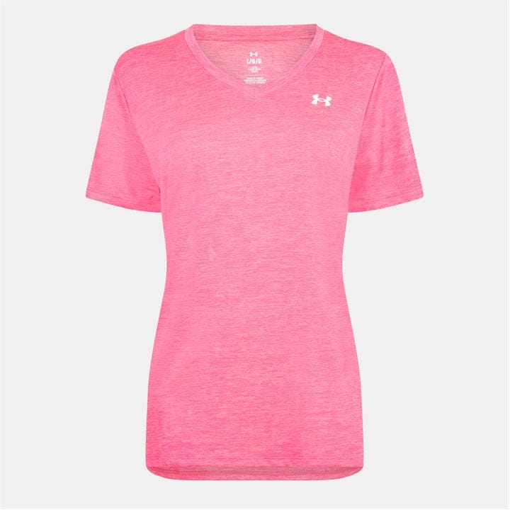 Under Armour Women's Pink Tech™ Twist V-Neck Short Sleeve in Size 18, Sports Direct