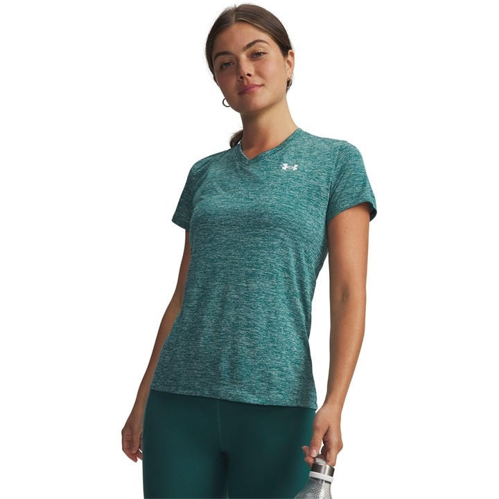 Under Armour Women's Tech™ Twist V-Neck Short Sleeve Green 12 (M) - Image 3