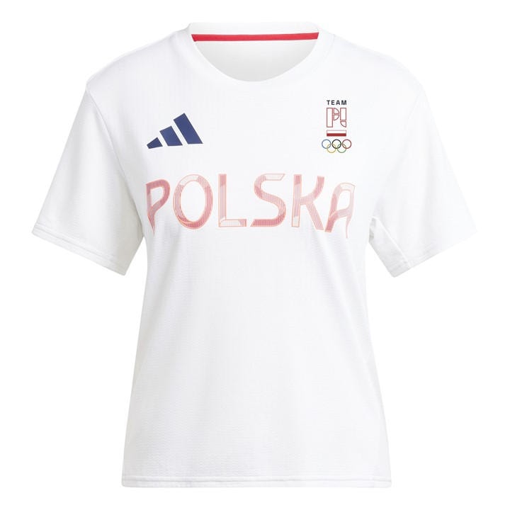 Poland  Women's   Short Sleeve Performance Gym Top, Football by adidas in Size 2XL, Sports Direct