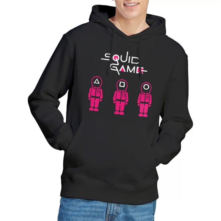 Squid Game Men' Black Soldiers Hoodie in Size S, Sports Direct