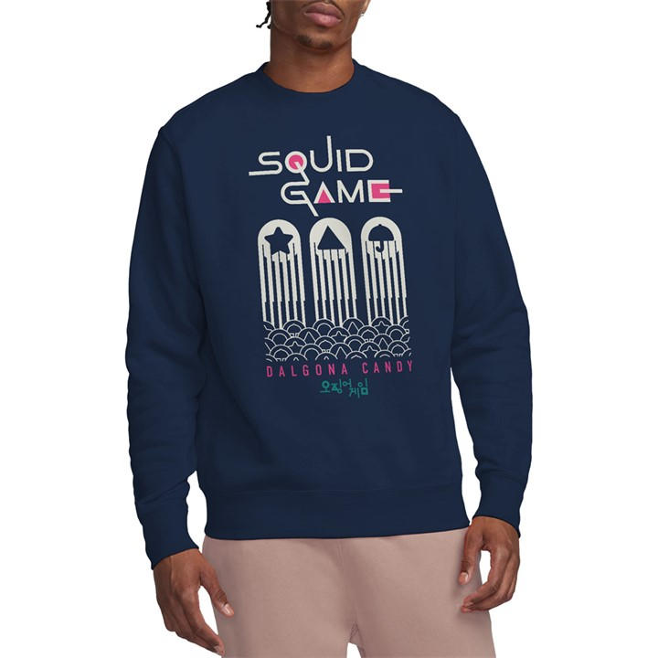 Squid Game Men's Blue Dalgona Candy Shapes Sweatshirt Navy in Size XL, Sports Direct