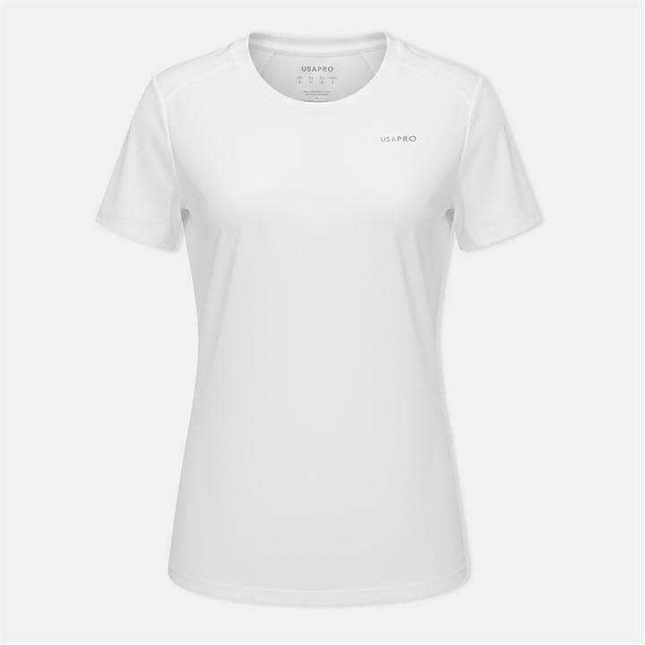 Usa Pro Women's White Tech Crew Tee in Size 12, Sports Direct