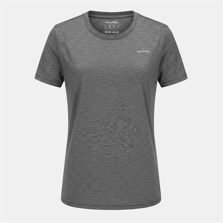 Usa Pro Women's Grey Tech Crew Tee in Size 12, Sports Direct