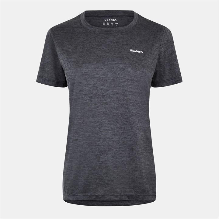 Usa Pro Women's Black Tech Crew Tee in Size 20, Sports Direct