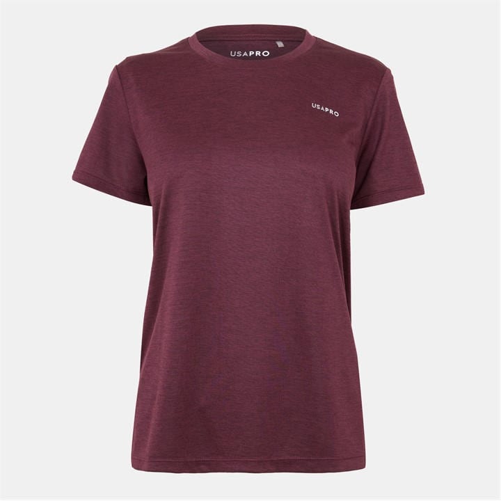 Usa Pro Women's Brown Tech Crew Tee in Size 12, Sports Direct