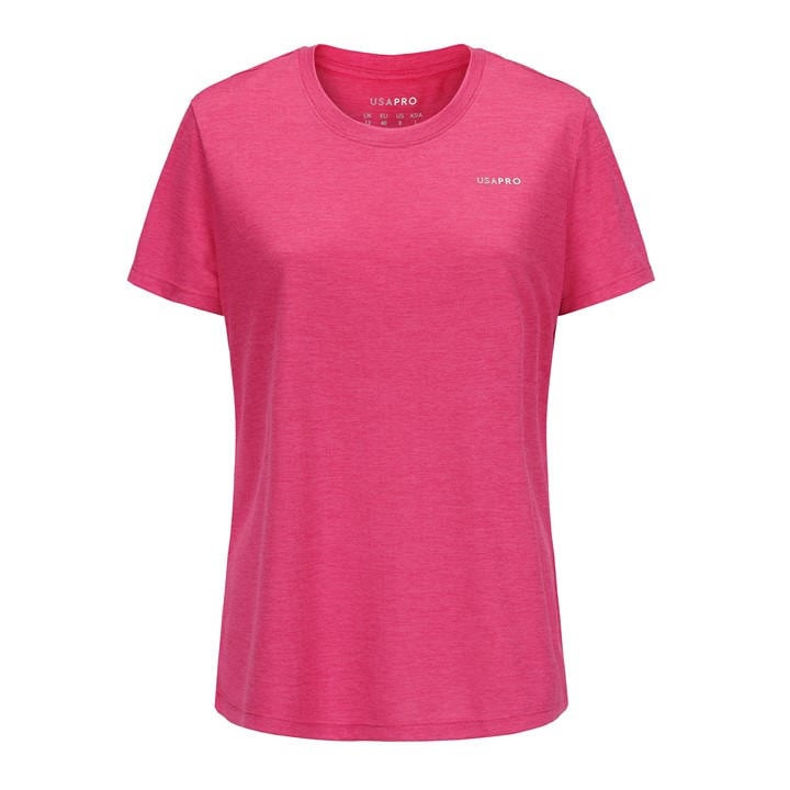 Usa Pro Women's Pink Tech Crew Tee in Size 18, Sports Direct