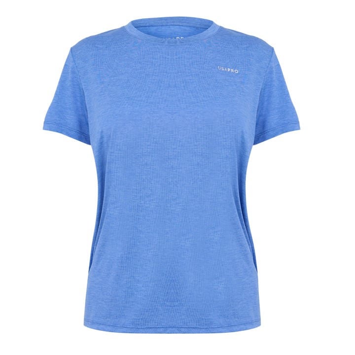 Usa Pro Women's Blue Tech Crew Tee in Size 10, Sports Direct