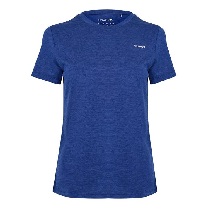 Usa Pro Women's Blue Tech Crew Tee in Size 14, Sports Direct