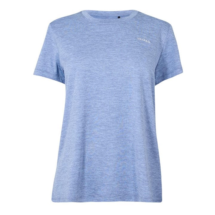 Usa Pro Women's Blue Tech Crew Tee in Size 12, Sports Direct