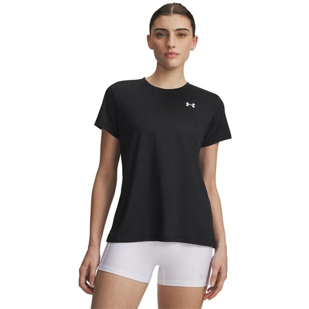 Black/White - Under Armour - Women's Tech Solid Short Sleeve Performance Gym Top