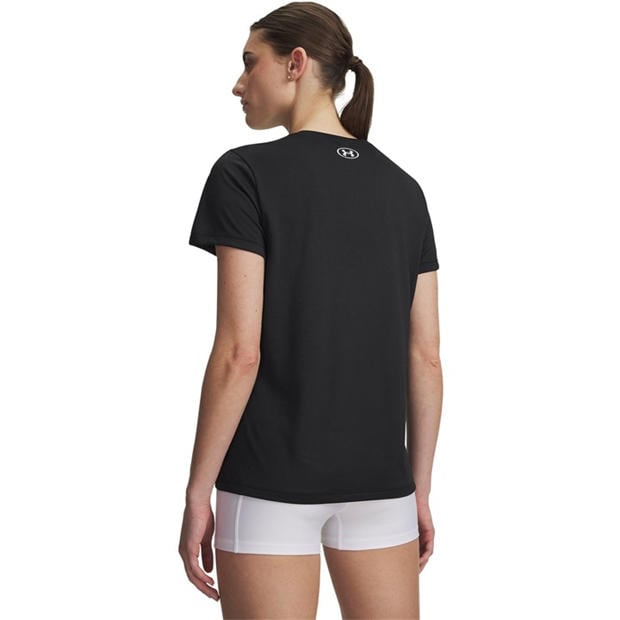 Black/White - Under Armour - Women's Tech Solid Short Sleeve Performance Gym Top
