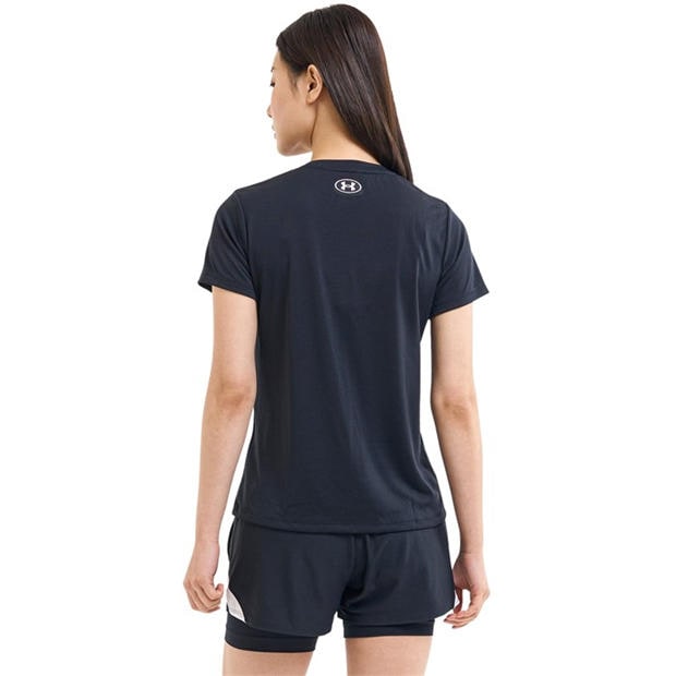 Black/White - Under Armour - Women's Tech Solid Short Sleeve Performance Gym Top