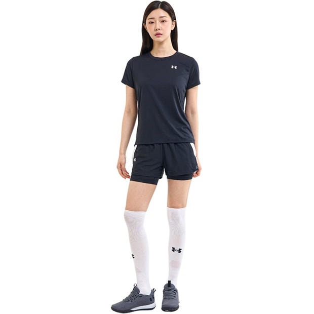 Black/White - Under Armour - Women's Tech Solid Short Sleeve Performance Gym Top