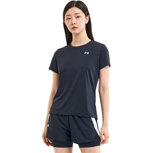 Black/White - Under Armour - Women's Tech Solid Short Sleeve Performance Gym Top