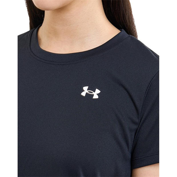 Black/White - Under Armour - Women's Tech Solid Short Sleeve Performance Gym Top