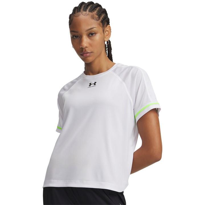 Under Armour Women's White Challenger Boxy Short Sleeve Performance Gym Top in Size 14, Sports Direct