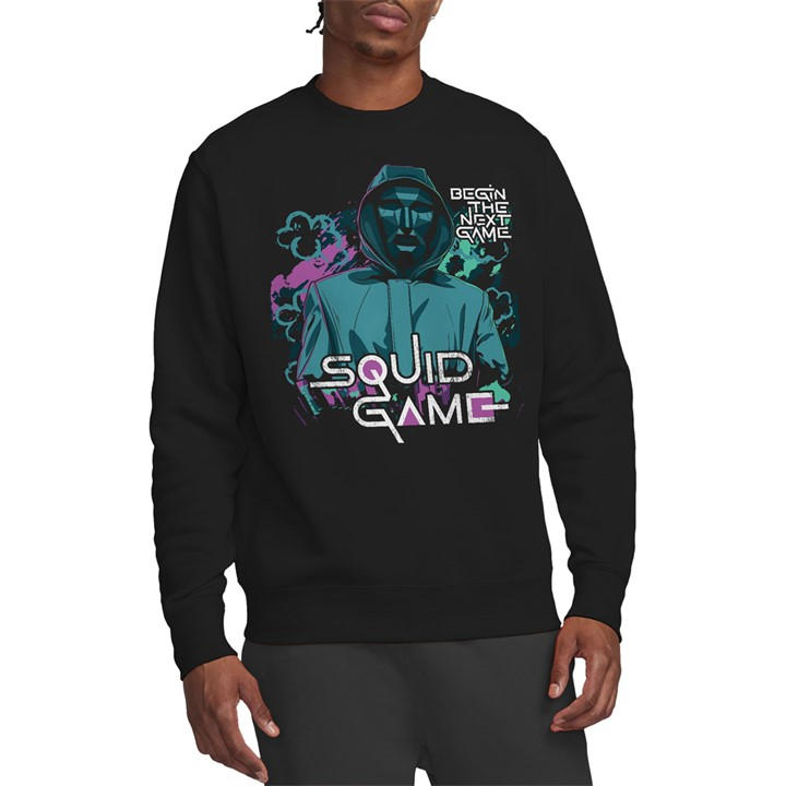 Squid Game Men' Black Front Man Begin The Next Game Sweatshir in Size S, Sports Direct