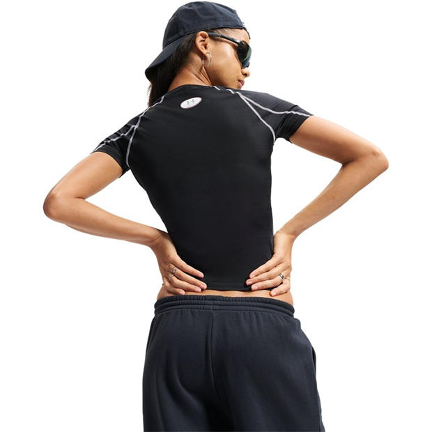 Ultimate Black - Under Armour - Womens HeatGear® Elite Short Sleeve Performance Gym Top