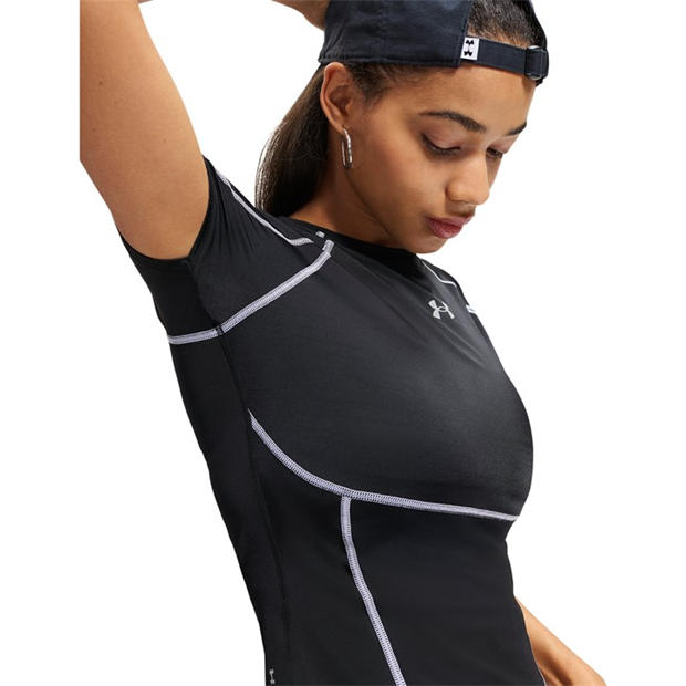 Ultimate Black - Under Armour - Womens HeatGear® Elite Short Sleeve Performance Gym Top