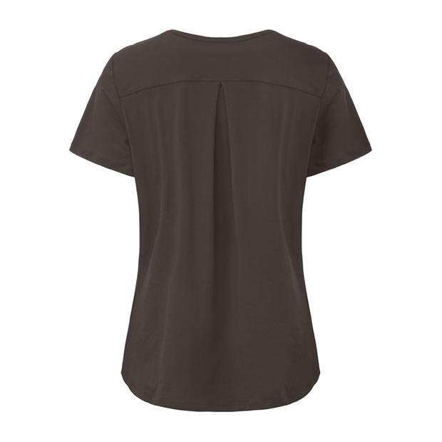 Brown - LA Gear - LA Gear Essential Pleat-Back T-Shirt Womens