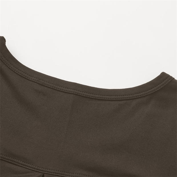 Brown - LA Gear - LA Gear Essential Pleat-Back T-Shirt Womens