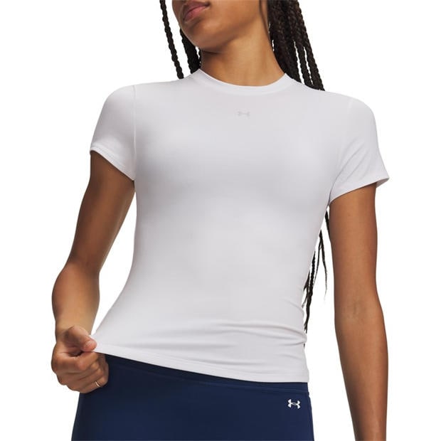 White / Gray - Under Armour - Women's Motion Short Sleeve Fitted T-Shirt